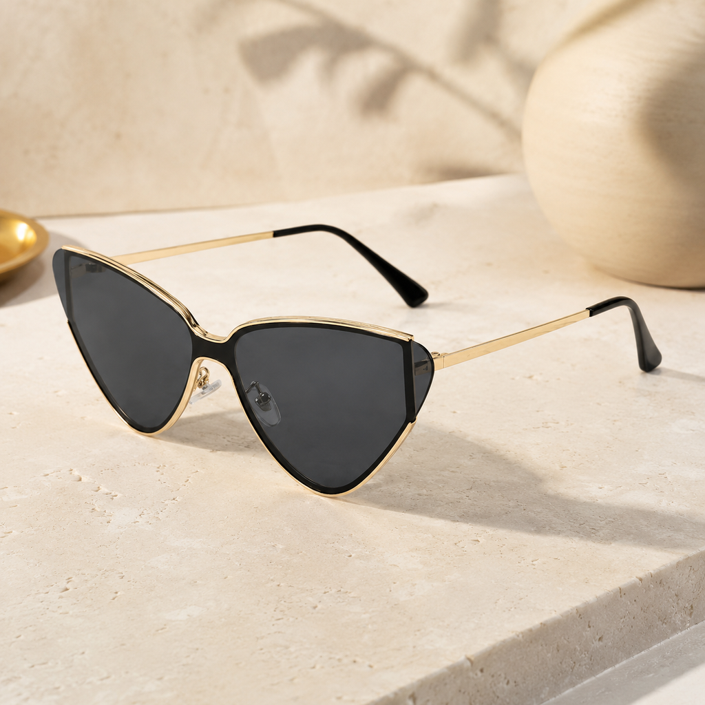 Cat Eye Retro Sunglasses - Grey