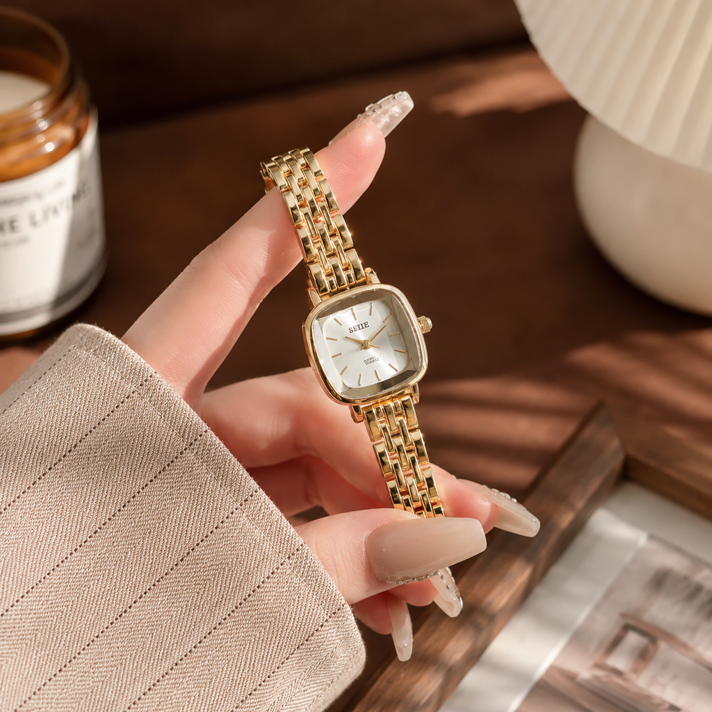 Ehhe Gold Square Watch